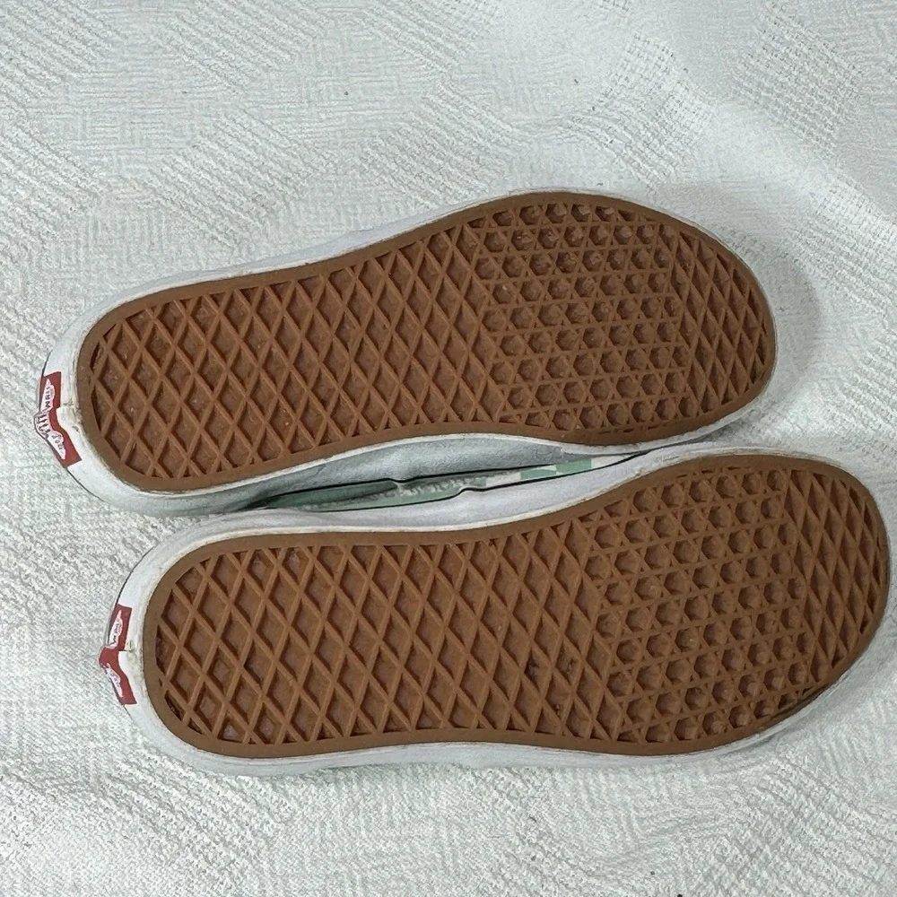 Vans Shoes Mens‎ 8.5 Womens 10 Checkered Sneakers Green Canvas Casual Low